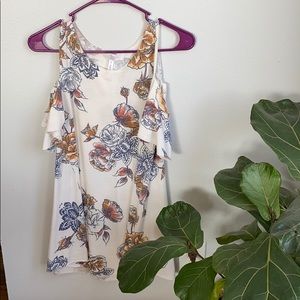 floral open shoulder top